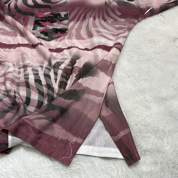 Via Vitale oversized knit top crew neck with drop shoulder rhinestone detail - Picture 12 of 15